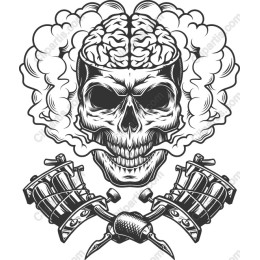 Edgy Skull and Tattoo Machine