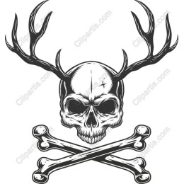 Antlered Skull and Crossbones