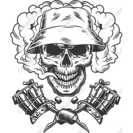 Rebellious Skull & Tattoo Machine