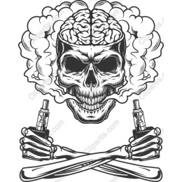 Skull and Brain Vapor Art