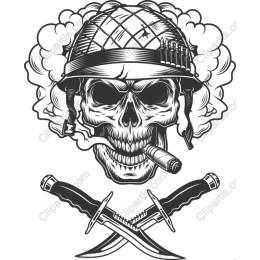 Fierce Warrior Skull with Daggers