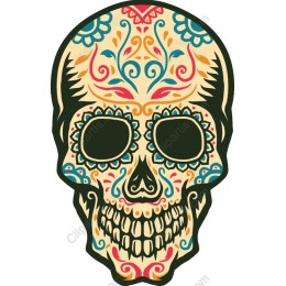 Vibrant Floral Skull - Day of the Dead Art