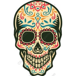 Vibrant Day of the Dead Skull