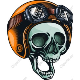 Retro Skull with Helmet