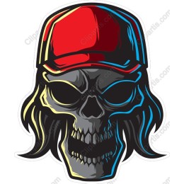 Edgy Skull Graphic with Red Cap