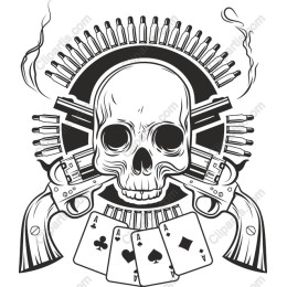 Edgy Skull and Guns