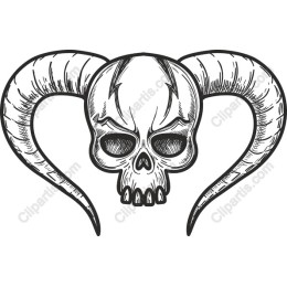 Skull Heart with Horns