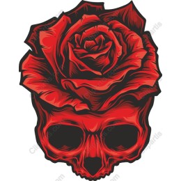 Red Skull with Rose