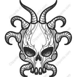 Intricate Skull Horn