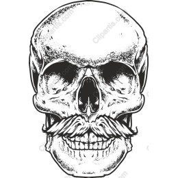 Vintage Mustache Skull