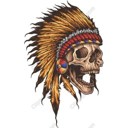 Warrior Spirit - Skull with Native American Headdress