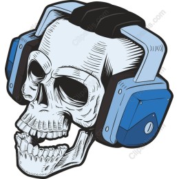 Edgy Skull with Headphones