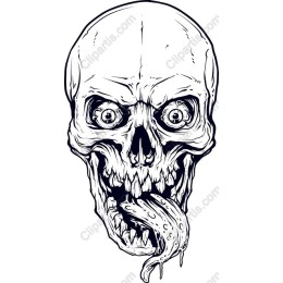 Eerie Skull with Long Tongue