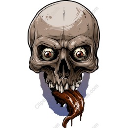 Eerie Skull with Dripping Tongue