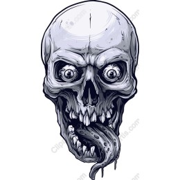Eerie Skull with Tentacle