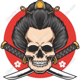 Japanese Skull with Swords