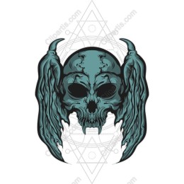 Edgy Skull with Wings