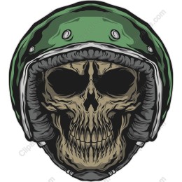 Skull with Green Helmet