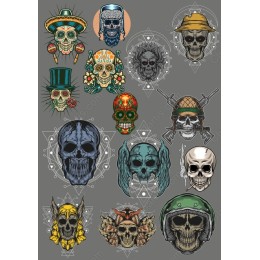 Edgy Skull Bundle - 12 Unique Cliparts
