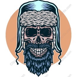Edgy Skull with Beard and Winter Hat