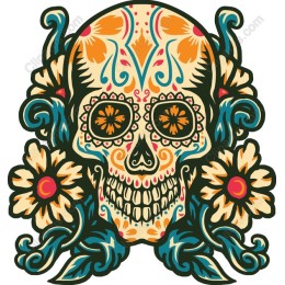Colorful Floral Skull