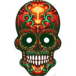 Colorful Day of the Dead Skull