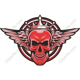 Crowned Winged Skull