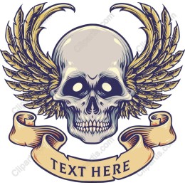 Winged Skull - Edgy with Customizable Text