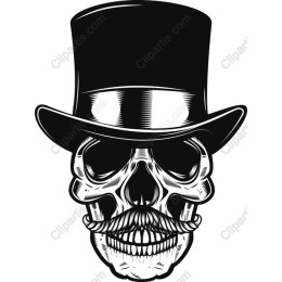 Vintage Style Skull with Top Hat