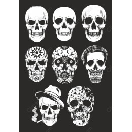 Artistic Skull Clipart Bundle