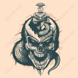 Rebellious Skull and Serpent