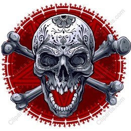 Artistic Skull and Crossbones
