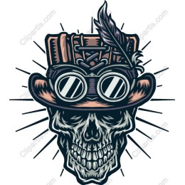 Steampunk Skull with Goggles