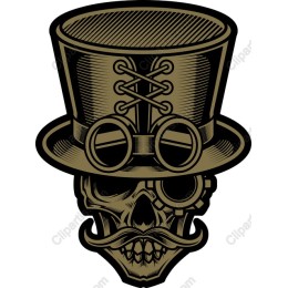 Steampunk Skull with Top Hat