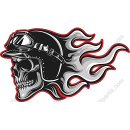 Skull & Flames Pilot Helmet
