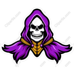 Menacing Skull in Purple Cloak