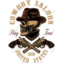 Cowboy Saloon Skull