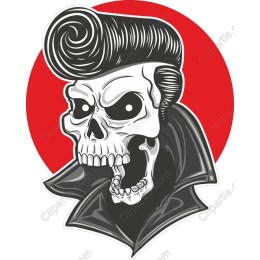 Vintage Rockabilly Skull with Pompadour