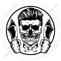 Dapper Skull with Knives