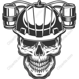 Skull with Mining Helmet
