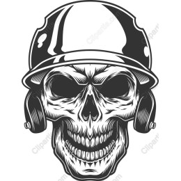 Skull with Military Helmet