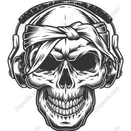 Edgy Skull with Headphones