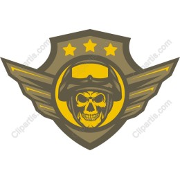 Fierce Military Skull Emblem