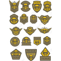Premium Skull Pilot Badge Set