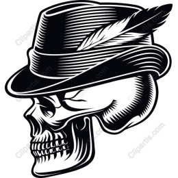 Vintage Skull with Hat