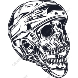 Skull with Sports Helmet