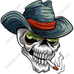 Rebellious Cowboy Skull