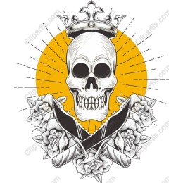 Regal Skull with Roses