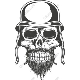 Vintage Skull with Helmet