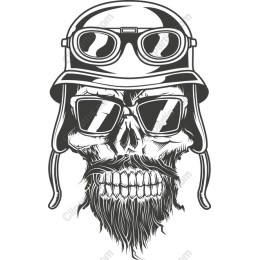 Edgy Skull with Helmet and Sunglasses